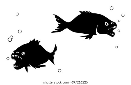Piranha silhouettes
