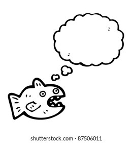 Piranha-Denkkarikatur