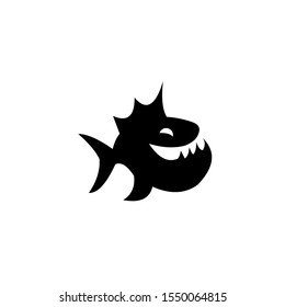 Piranha vector icon on white background. Flat vector piranha icon symbol sign from modern animals collection for mobile concept and web apps design. 