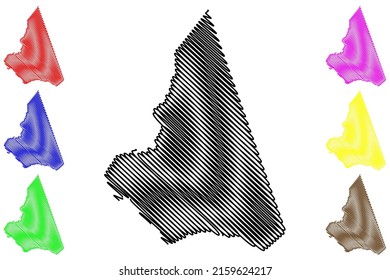 Piranhas municipality (Alagoas state, Municipalities of Brazil, Federative Republic of Brazil) map vector illustration, scribble sketch Piranhas map