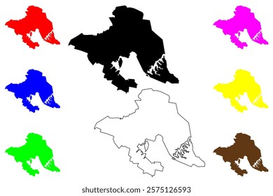 Piraquara city (Federative Republic of Brazil, Paraná or Parana state) map vector illustration, scribble sketch Piraquara map