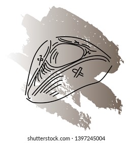 Pirat cocked hat doodle. Vector illustration