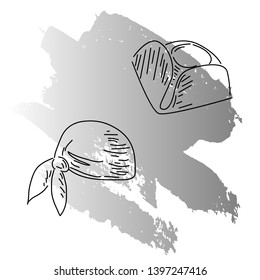 Pirat cocked hat doodle. Vector illustration