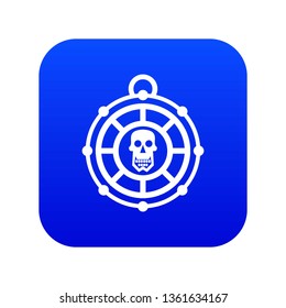 Pirate amulet icon digital blue for any design isolated on white vector illustration