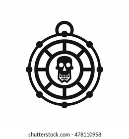 Pirate amulet icon in simple style isolated on white background. Talisman symbol