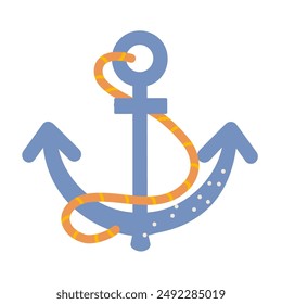 Pirate anchor in flat style