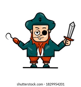 pirate animation vector, can be used for the design of stickers, t-shirts, posters and others