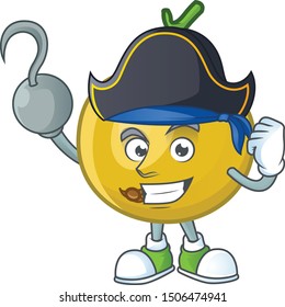 Pirate araza fruit design character for cartoon mascot