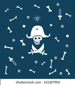 Pirate background cartoon