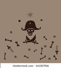 Pirate background cartoon