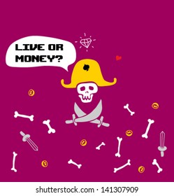 Pirate background cartoon