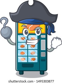 Pirate bakery vending machine isolated the cartoon