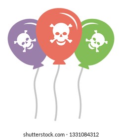 Pirate balloons, flat vector icon.