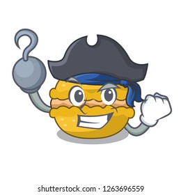 Pirate banana macarons isolated on a mascot