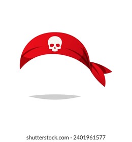 Vector de bandana pirata aislado en fondo blanco