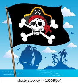 Pirate banner theme 2 - vector illustration.