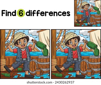 Pirate with a Barrel of Rum Find The Differences