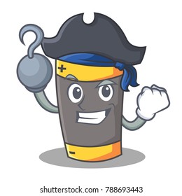 Pirate battery character cartoon style