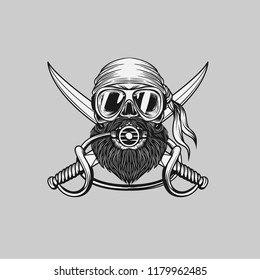 Pirate Beard Dive Logo Mascot