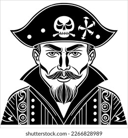 Pirata con barba y sombrero - ¡Listo para navegar en alta mar! 
