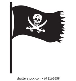 Pirate black flag icon