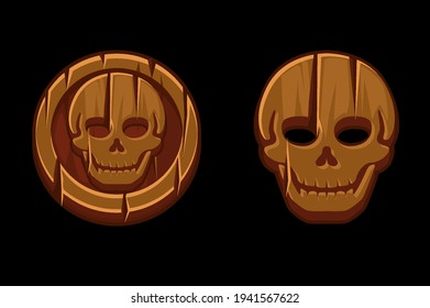 Pirate black mark or wooden coin for Game.