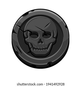 Pirate black round mark or coin for Game.