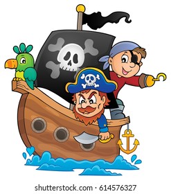 Piratenboot Thema 1 - eps10 Vektorillustration Illustration.