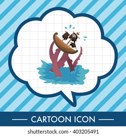 pirate boat theme elements vector,eps