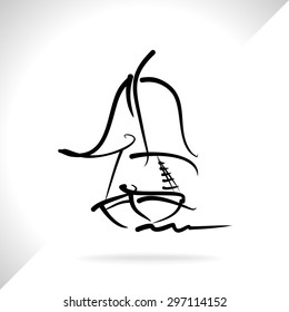 Pirate boat vector