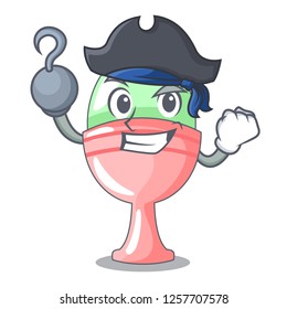Pirate boiled egg cup isolated on mascot