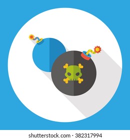pirate bomb flat icon