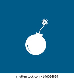 Pirate Bomb Flat Icon On Blue Background