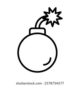 Pirate Bomb Vector Line Icon Design