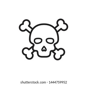 Pirate and bone icon vector flat style