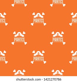 Pirate bone pattern vector orange for any web design best