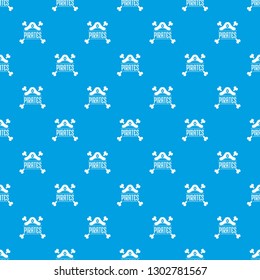 Pirate bone pattern vector seamless blue repeat for any use