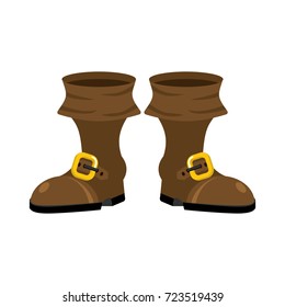 pirate boots isolated. rover shoes. buccaneer Shoe
