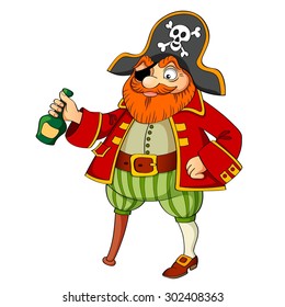 Pirate with bottle of rum