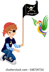 Pirate boy, child game, pirate party 