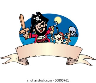 Pirate Boy, Dog & Island