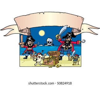 Pirate, Boy & Parrot Banner