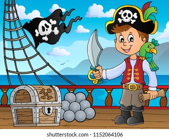 Pirate boy topic image- eps10 vector illustration.