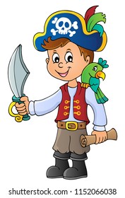 Pirate Boy Thema Bild - eps10 Vektorgrafik.