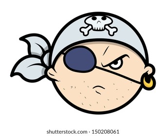 Pirate Boy - Vector Cartoon Illustration