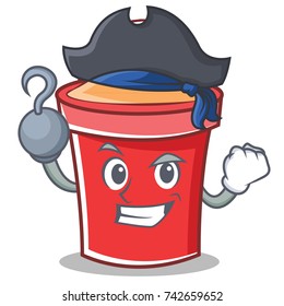 Pirate bucket character cartoon style