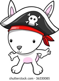 Pirate Bunny Vector Illustration