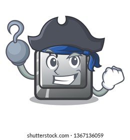 Pirate button B installed on cartoon computer