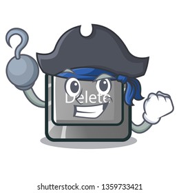 Pirate button delete isolated with the character