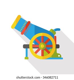 pirate cannon flat icon